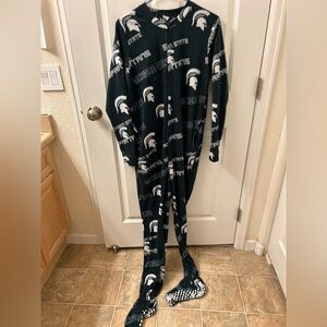Michigan State University Spartans Concepts Sport Footed Onsie Size M Pajamas
